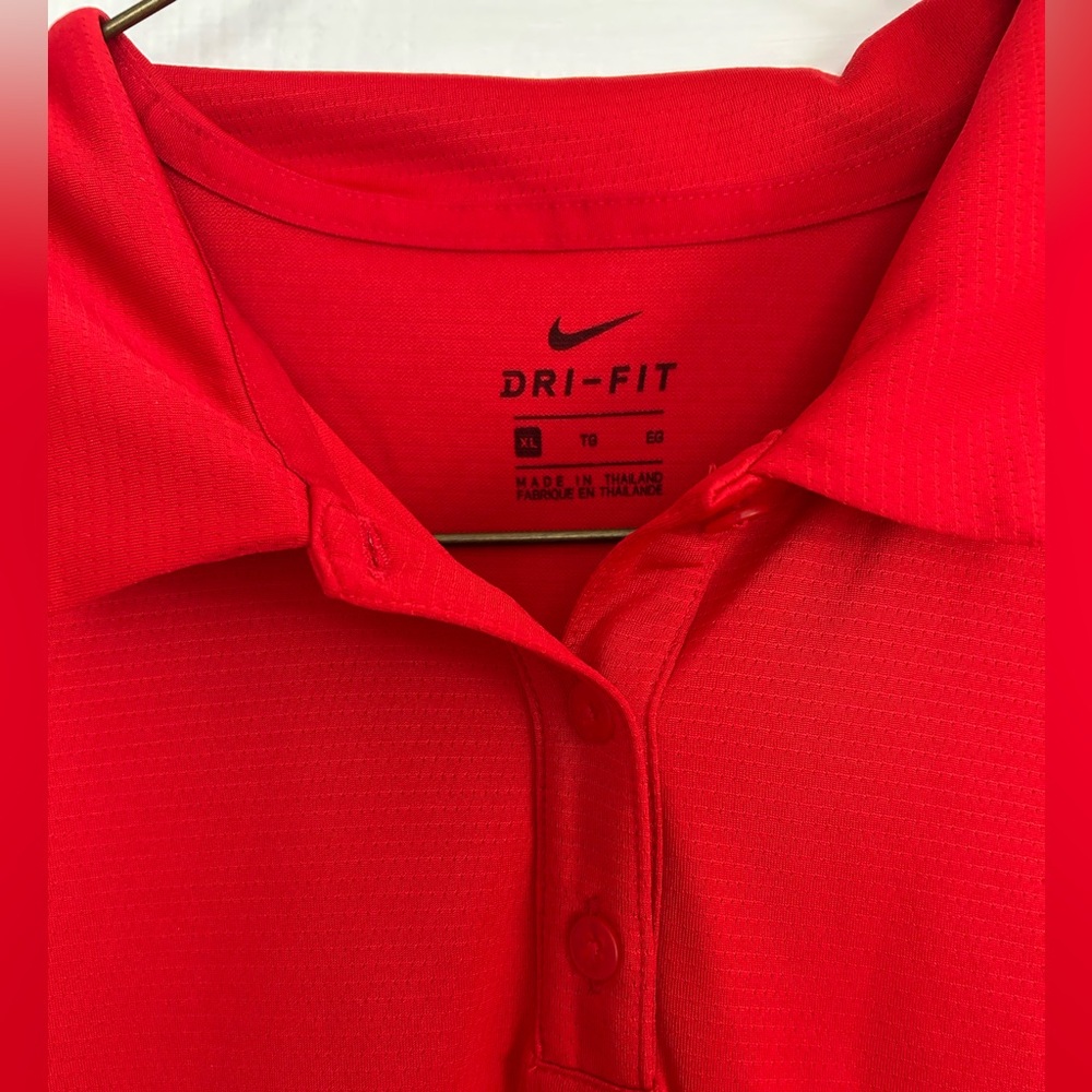 Nike Red Women's Button-Down Polo Shirt - Picture 6 of 7